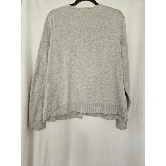 Lands'‎ End Women's XL 18-20 Gray Cardigan Button Up Long Sleeve Sweater - Picture 3 of 6